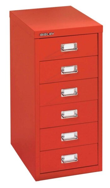 BISLEY MultiDrawer™ L296 Schubladenschrank kardinalrot 6 Schubladen 27,8 x 38,0 x 59,0 cm, 1 St.