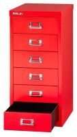 BISLEY MultiDrawer™ L296 Schubladenschrank kardinalrot 6 Schubladen 27,8 x 38,0 x 59,0 cm, 1 St.