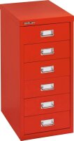 BISLEY MultiDrawer™ L296 Schubladenschrank kardinalrot 6 Schubladen 27,8 x 38,0 x 59,0 cm, 1 St.