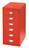 BISLEY MultiDrawer™ L296 Schubladenschrank kardinalrot 6 Schubladen 27,8 x 38,0 x 59,0 cm, 1 St.