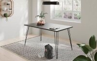 MÖBELPARTNER Fynn Schreibtisch schwarz rechteckig, 4-Fuß-Gestell schwarz 120,0 x 80,0 cm