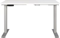 GERMANIA JET höhenverstellbarer Schreibtisch weiß rechteckig, T-Fuß-Gestell silber 120,0 x 80,0 cm