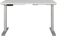 GERMANIA JET höhenverstellbarer Schreibtisch lichtgrau rechteckig, T-Fuß-Gestell silber 120,0 x 80,0 cm