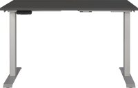 GERMANIA JET höhenverstellbarer Schreibtisch grafit rechteckig, T-Fuß-Gestell silber 120,0 x 80,0 cm