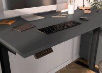 GERMANIA JET höhenverstellbarer Schreibtisch grafit rechteckig, T-Fuß-Gestell silber 120,0 x 80,0 cm