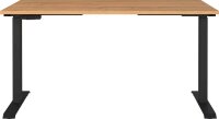 GERMANIA JET höhenverstellbarer Schreibtisch grandson-eiche rechteckig, T-Fuß-Gestell schwarz 140,0 x 80,0 cm