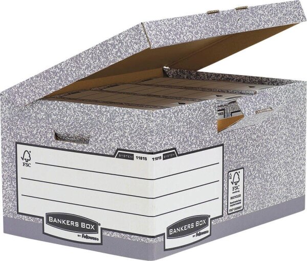 Bankers Box Archivboxen Bankers Box grau/weiß, 10 St.