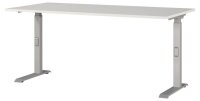 GERMANIA DOWNEY höhenverstellbarer Schreibtisch lichtgrau rechteckig, C-Fuß-Gestell silber 160,0 x 80,0 cm