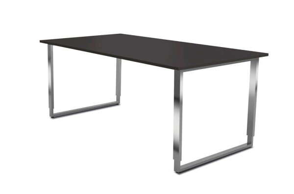 Kerkmann Yukon höhenverstellbarer Schreibtisch anthrazit rechteckig, Kufen-Gestell silber 180,0 x 80,0 cm