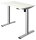 Kerkmann Move 1 base elektrisch höhenverstellbarer Schreibtisch weiß rechteckig, T-Fuß-Gestell silber 100,0 x 60,0 cm