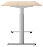 Kerkmann Move 1 base elektrisch höhenverstellbarer Schreibtisch weiß rechteckig, T-Fuß-Gestell silber 180,0 x 80,0 cm