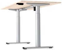 Kerkmann Move 1 base elektrisch höhenverstellbarer Schreibtisch weiß rechteckig, T-Fuß-Gestell silber 180,0 x 80,0 cm
