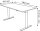 Kerkmann Move 1 base elektrisch höhenverstellbarer Schreibtisch weiß rechteckig, T-Fuß-Gestell silber 180,0 x 80,0 cm
