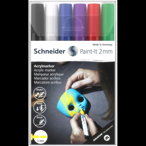 Schneider Paint-It 310 V1 Acrylstifte farbsortiert 2,0 mm, 6 St.