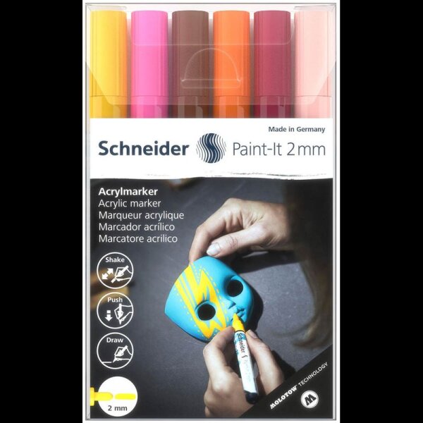 Schneider Paint-It 310 V3 Acrylstifte farbsortiert 2,0 mm, 6 St.