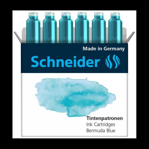 Schneider Tintenpatronen für Füller Pastell Bermuda Blue, 6 St.