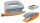 LEITZ Locher und Heftgeräte Set Urban Chic grau/orange