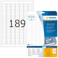 HERMA Etiketten 10001 weiß 25,4 x 10,0 mm, 25 Blatt