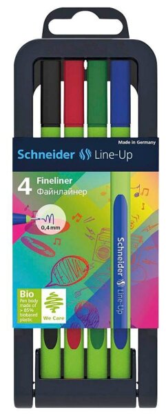 Schneider Line-Up Fineliner farbsortiert 0,4 mm, 4 St.