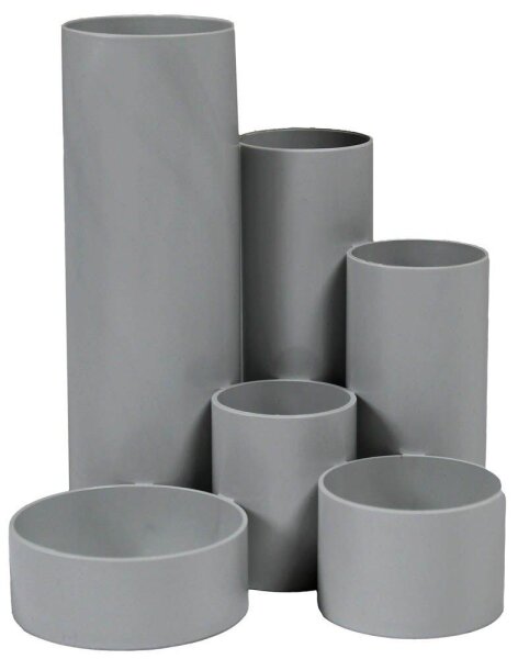 M&M Stiftehalter Schreibtisch-Boy grigio (hellgrau) Polystyrol 6 Fächer 12,9 x 13,9 x 14,7 cm