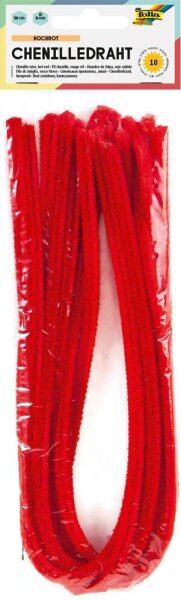 folia Pfeifenreiniger hochrot Chenilledraht Ø 8,0 mm, 10 St.