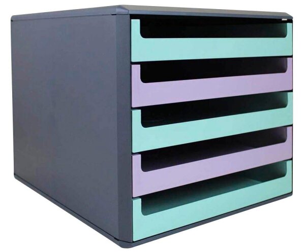 M&M Schubladenbox  minze, lavendel 30057675BE, DIN A4 mit 5 Schubladen, 1 St.