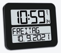 TFA® digitale Funkwanduhr 60.4512.01 schwarz...