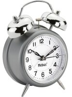 Mebus Wecker 26869 weiß silber Aluminium 10,5 x...