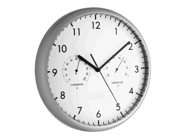 TFA® Wanduhr 98.1072 weiß silber Kunststoff 4,5 x 26,5 cm