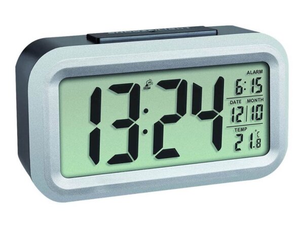 TFA® digitaler Funkwecker LUMIO PLUS schwarz Kunststoff