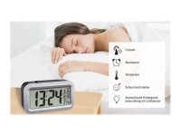 TFA® digitaler Funkwecker LUMIO PLUS schwarz Kunststoff