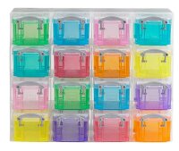 Really Useful Box Kleinteilemagazin 16x 0,14 l transparent, bunt 28,0 x 8,5 x 22,5 cm, 1 St.