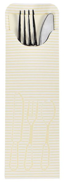 PAPSTAR Bestecktaschen creme 7,3 x 23,5 cm, 100 St.