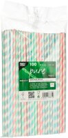 PAPSTAR Strohhalme pure farbsortiert gestreift Papier,...