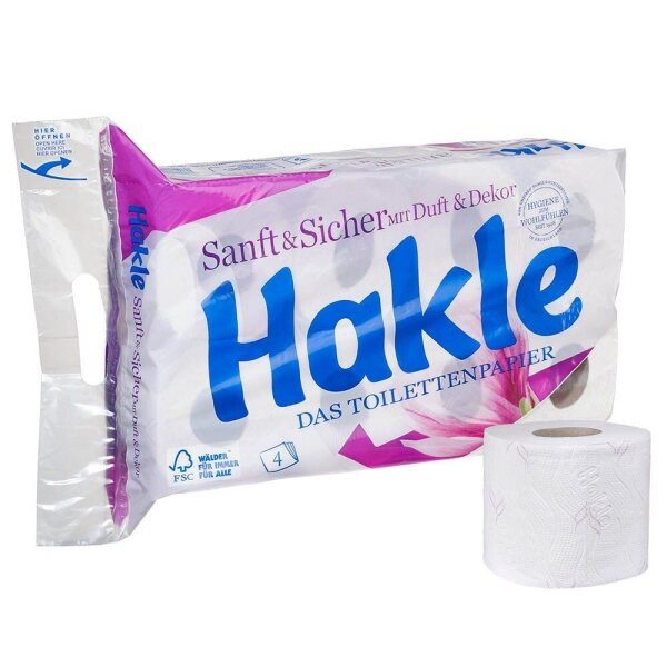 Hakle Toilettenpapier Sanft & Sicher 4-lagig, 8 Rollen
