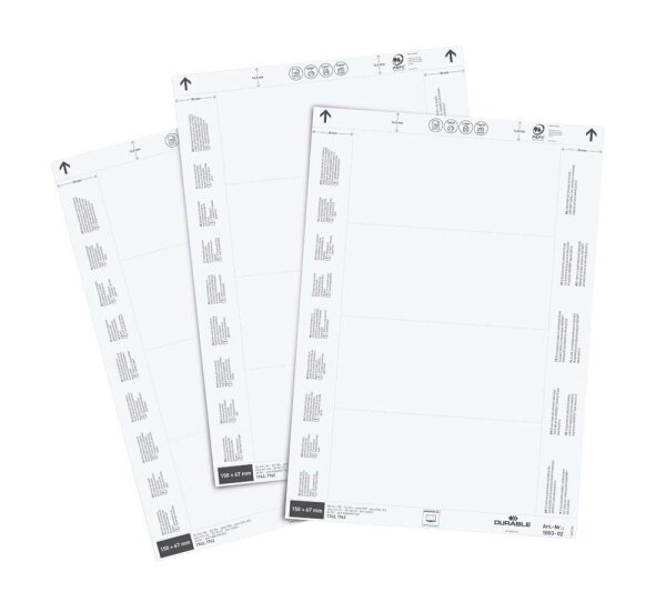DURABLE Einsteckschilder für Kennzeichnungstaschen 6,7 x 15,0 cm, 80 St.