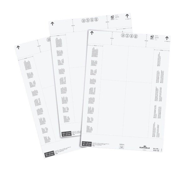 DURABLE Einsteckschilder für Kennzeichnungstaschen 6,5 x 14,0/9,0 cm, 80 St.