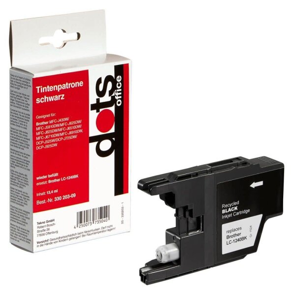 dots  schwarz Druckerpatrone kompatibel zu brother LC-1240BK