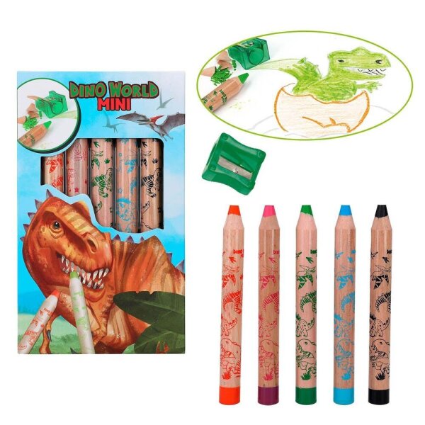 DEPESCHE Dino World Mini Dino Buntstifte farbsortiert, 5 St.  ( 12180 )