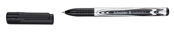 Schneider Topball 811 Tintenroller schwarz/silber 0,5 mm, Schreibfarbe: schwarz, 1 St.