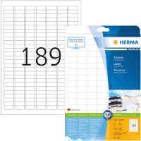 HERMA Etiketten 4333 weiß 25,4 x 10,0 mm, 25 Blatt