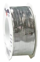 PRÄSENT Geschenkband Devon glänzend silber 40,0...