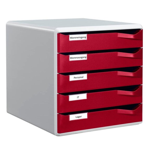 LEITZ Schubladenbox Post Set  bordeaux 52800028, DIN A4 mit 5 Schubladen, 1 St.