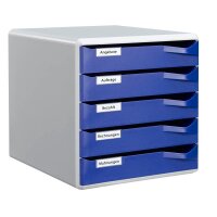 LEITZ Schubladenbox Post Set  blau 52800035, DIN A4 mit 5...