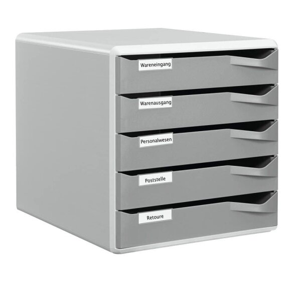 LEITZ Schubladenbox Post Set  dunkelgrau 52800089, DIN A4 mit 5 Schubladen, 1 St.