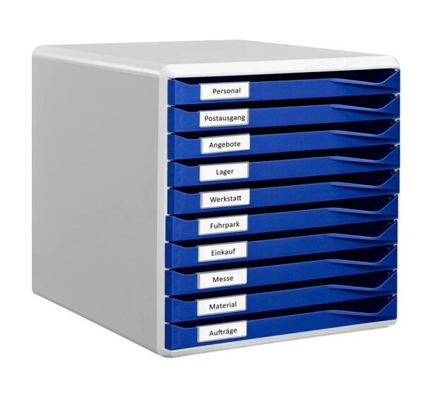 LEITZ Schubladenbox Form Set  blau 52810035, DIN A4 mit 10 Schubladen, 1 St.