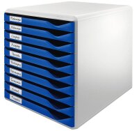LEITZ Schubladenbox Form Set  blau 52810035, DIN A4 mit 10 Schubladen, 1 St.