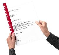 Expro Klemmschienen mit Abheftleiste rot DIN A4 30 Blatt,...