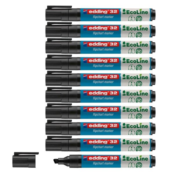edding 32 Ecoline Flipchart-Marker schwarz 1,0 - 5,0 mm, 10 St.