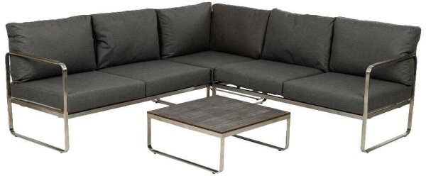 greemotion Loungegruppe Boston anthrazit, silber Metall, 15-teilig